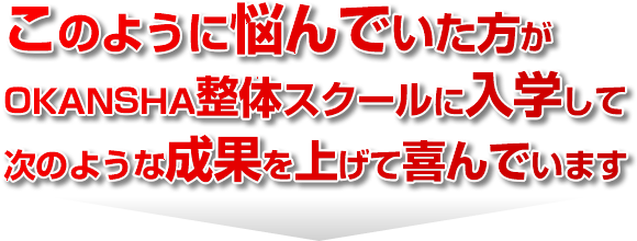 このように悩んでいた方が、当校に入学して、次のような成果を上げて喜んでいます。